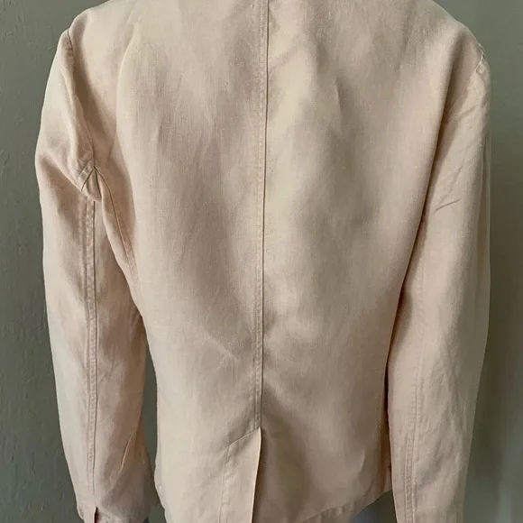 EILEEN FISHER 100% Linen Blazer Beige Blush Lightweight Button Front Size XS - Picture 12 of 16